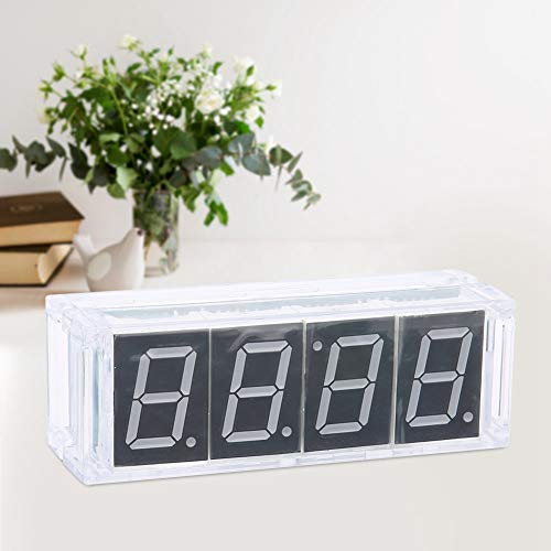 Elprico 4-stelliges LED-Uhrenset, Automatische Zeit- und Temperaturanzeige, DIY-Elektronik-Kit-Uhr (White) von Elprico