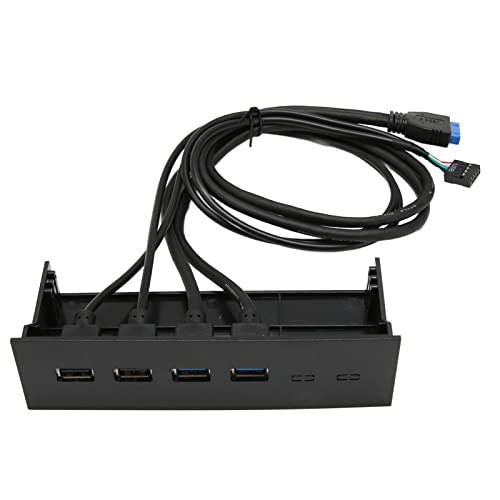 Elprico 5 Gbps 4 Ports Frontpanel Hub, 5,25 Zoll USB 3.0 Frontpanel Hub, 19 PIN PC Frontpanel USB 3.0 USB 2.0 Ports, für Wind PC von Elprico