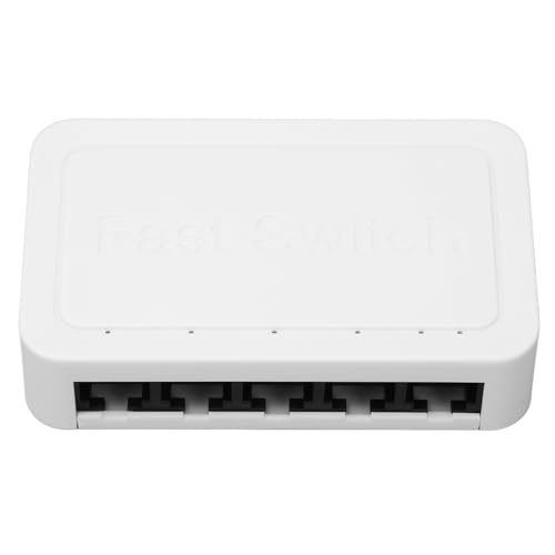 Elprico 5 RJ45-Port-Fast-Ethernet-Switch, Netzwerk-Switch mit 4KV-Donnerschutz, Automatischem MDI MDIX, Zuverlässige Datenübertragung (EU-Stecker) von Elprico