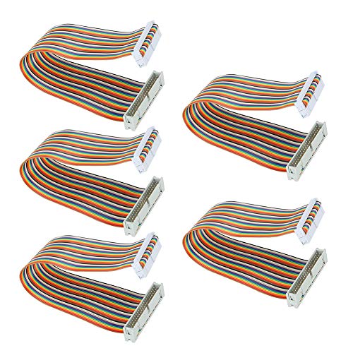 Elprico 5-teiliges GPIO-Kabel für, Stecker auf Buchse, 40-poliger Draht, 20 cm Länge, Professionelles Design, Ausziehbar für T-Board, Steckbrett und Andere Raspberry (männlich zu Elprico 5-teiliges GPIO-Kabel für, Stecker auf Buchse, 40-poliger Draht, 20 cm Länge, Professionelles Design, Ausziehbar für T-Board, Steckbrett und Andere Raspberry (männlich zu von Elprico