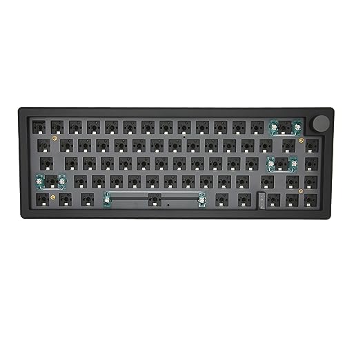 Elprico 67 Tasten DIY Mechanisches Tastatur-Kit, Kabellose 2,4 G Bluetooth 5.0 DIY Mechanische Tastatur, Typ C Kabelgebundene Hot-Swap-Bare Barebone-Tastatur (Schwarz) von Elprico