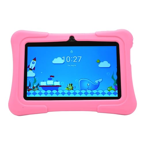 Elprico 7-Zoll-Kinder-Tablet für Android 10,1 GB RAM 32 GB ROM Kinder-Tablet, WiFi-Bluetooth-Dual-Kamera-Kinder-Tablet (Hell-Pink) von Elprico