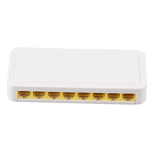 Elprico 8-Port-Ethernet-Switch, Professioneller Fast-LAN-RJ45-Splitter mit Blitzschutz, Netzwerk-Switch für Zuhause und Büro (EU-Stecker) von Elprico