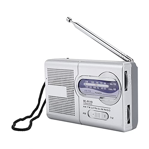 Elprico BCR119 Tragbarer Radioempfänger, AM FM DSP-Chip-Transistorradio, Pocket-Radio mit Lautsprecher-Kopfhöreranschluss von Elprico