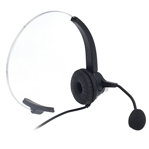 Elprico Büro-Headset mit Geräuschunterdrückung, Kabelgebundener USB-Einohr-Kopfhörer mit Einstellbarer Lautstärke und Mikrofon für Computer von Elprico