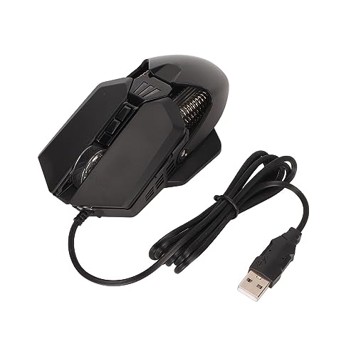 Elprico C6 Gaming-Maus mit Kabel, Geräuschlose Optische USB-Computermäuse mit RGB-Hintergrundbeleuchtung, 4 Einstellbare DPI Bis zu 7200, Ergonomische Gamer-PC-Maus, Leises Klicken, von Elprico