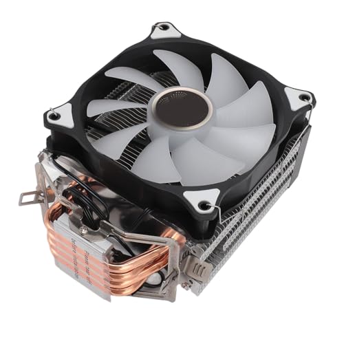 Elprico CPU-Luftkühler, 4 Heatpipes CPU-Kühler, 3-Draht-Einzel-CPU-Kühler mit 5 Farbigen Lichtern, Computer-CPU-Lüfter für 775 1150 1151 1155 1156 1200 1700 1356 1366 für von Elprico