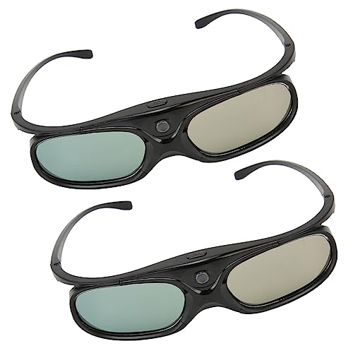Elprico DLP Link 3D-Brille Wiederaufladbar, 144 Hz Aktualisierung, Aktive Shutter-Brille, Links-/Rechts-Augenrotation, Kompatibel mit Vivitek, LTV 2500, LTV 3500, Vanish TV-Projektoren von Elprico
