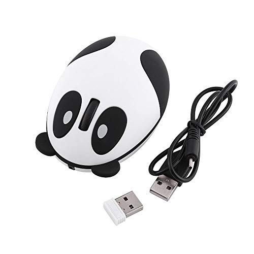 Elprico Drahtlose Maus, Cute Panda Computer Mouse, mit USB-Empfänger, Panda Shape, mit USB-Ladekabel von Elprico