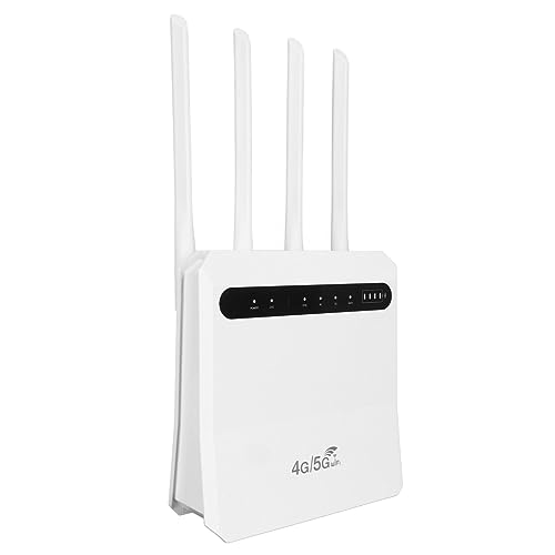 Elprico Drahtloser Dualband-WLAN-Router, 4 Antennen, Mobiler WLAN-Hotspot, Unterstützt 20 Geräte, 4G-LTE-Router, 600 Mbit/s Hochgeschwindigkeits-WLAN-Hotspot (EU-Stecker) von Elprico