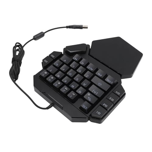 Elprico Einhändige Mechanische RGB-Gaming-Tastatur, 35 Tasten USB-Gaming-Tastatur mit Handgelenkauflage, Ergonomische Kabelgebundene Einhandtastatur, Tragbare Gaming-Tastatur mit von Elprico