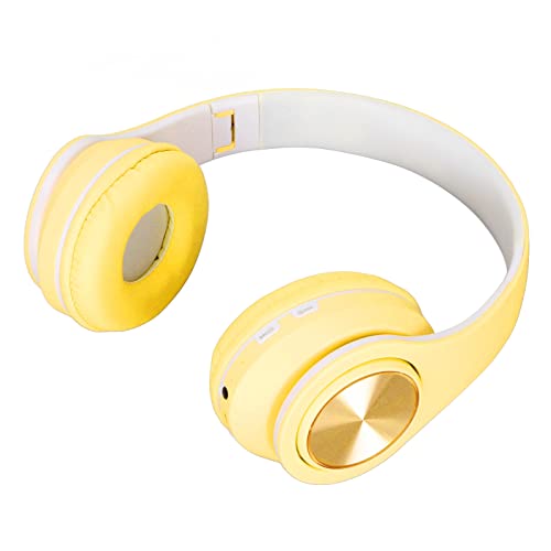 Elprico Faltbare BT5.0-Kopfhörer, Tragbares Macaron-buntes Kabelloses On-Ear-Stereo-Headset, Geschenke für, für Smartphones, PC, Tablet (Gelb) von Elprico