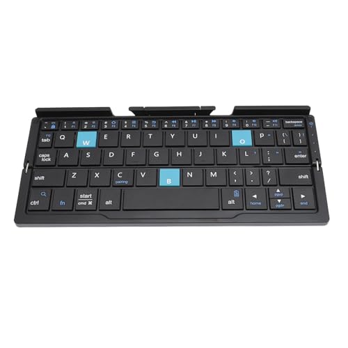 Elprico Faltbare Bluetooth-Tastatur, Tragbare BT-Tastatur mit Ständer, Drahtlose Bluetooth-Tastatur für Android, Fenster, PC,Tablet (Schwarzgrau) von Elprico