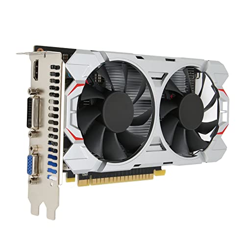 Elprico GTX750Ti 4G Gaming-Grafikkarte, 4K HD-Ausgang GDDR5 128BIT PC-Grafikkarte mit Zwei Lüftern, 1072 MHz 5400 MHz Grafikkarte für Desktop-Computer (GTX750TI 4 GB) von Elprico