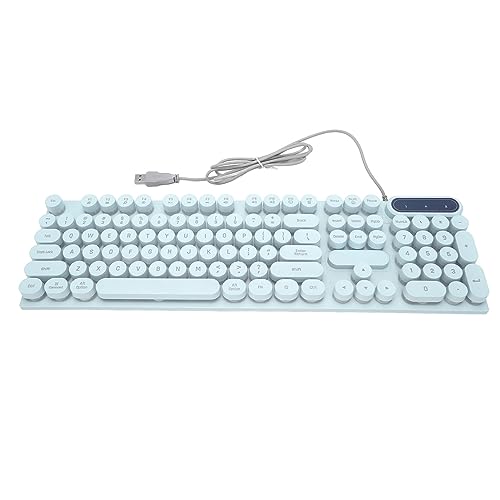 Elprico Gaming-Setup mit Unserer Ergonomischen USB-Gaming-Tastatur mit 104 Tasten und Verstellbaren Füßen, Multimedia-Tasten, Kabelgebundener Tastatur für Desktop-Laptops (Blau) von Elprico