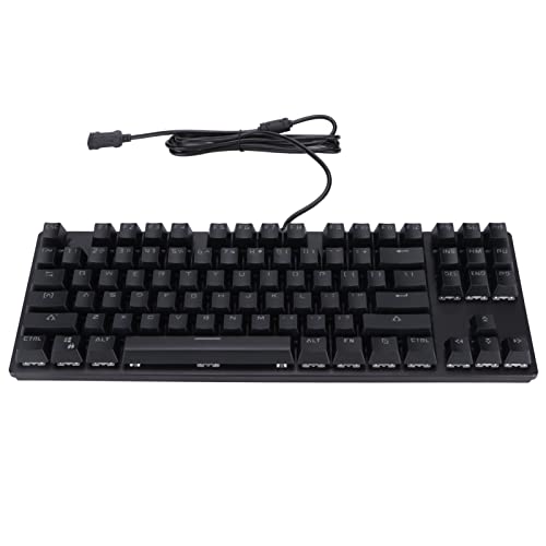 Elprico Gaming-Tastatur, 87-Tasten RGB-Beleuchtung Grüne Achsen Mechanische Tastatur, Schwarze USB-Tastatur mit Kabel Geeignet Zum Spielen von Elprico