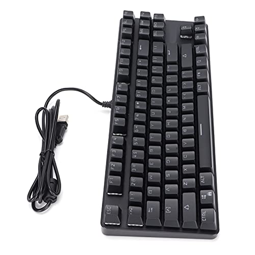 Elprico Gaming-Tastaturen, 87 Tasten, Mechanische Tastatur mit Doppelter Farbe, 9 Hintergrundbeleuchtung, Anti-Ghosting-Tastatur mit USB-Kabel für Laptop(Schwarz) von Elprico