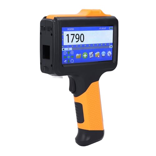 Elprico Handheld-Tintenstrahldrucker, Tragbarer 12,7-mm-Handdrucker mit 4,3-Zoll-Touchscreen, Mehrere Sprachen Unterstützen BT-Verbindung (EU-Stecker) von Elprico