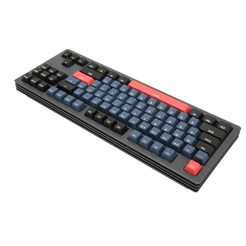 Elprico Hot-Swap-fähige Mechanische Tastatur, 3 Modi RGB-Tastatur mit 18 Lichteffekten, Komfortables Tippen, Langlebige PBT-Tastenkappen, für7 8 10 11 von Elprico