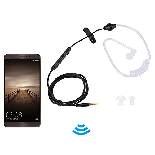 Elprico In-Ear-Headsets, Professionelle Audiovisuelle Kabelgebundene Air Tube Security-Headsets mit Mikrofon, Kabelgebundene Headsets mit Einem Kopfhörer(Schwarze Linie weißer Schlauch) von Elprico