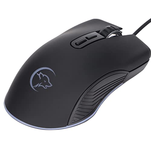 Elprico Kabelgebundene Gaming-Maus mit 4 Farben, 7 Tasten, Beleuchtet, PC-Gaming-Maus für Computer (Black) von Elprico