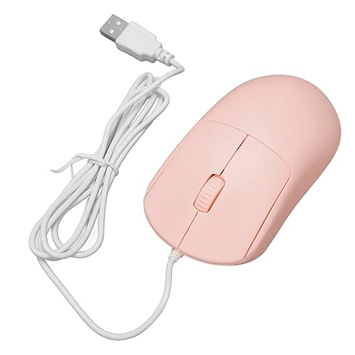 Elprico Kabelgebundene Maus, Lautlose Optische USB-Maus mit Kabel, 1200 DPI USB-Anschluss, Ergonomisches Design, Plug-and-Play, Computermaus für Laptops, Desktop-PCs (Rosa) von Elprico