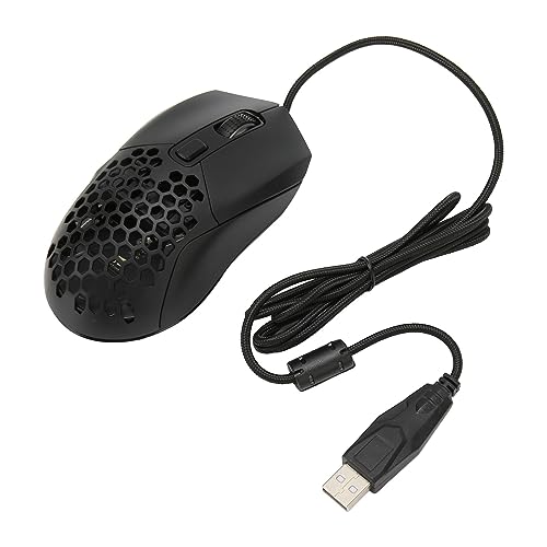 Elprico Kabelgebundene Maus, USB-kabelgebundene Computermaus mit Einstellbarer DPI, Ergonomisch, RGB-Hintergrundbeleuchtung, Programmierbare Tasten, 4,9 Fuß Kabel-Gaming-Maus für (Schwarz) von Elprico