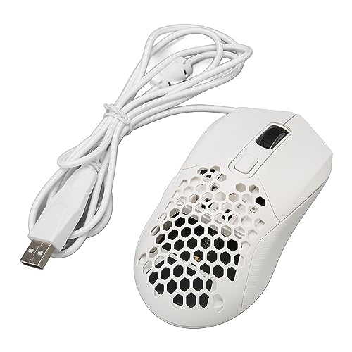 Elprico Kabelgebundene Maus, USB-kabelgebundene Computermaus mit Einstellbarer DPI, Ergonomisch, RGB-Hintergrundbeleuchtung, Programmierbare Tasten, 4,9 Fuß Kabel-Gaming-Maus für (Weiß) von Elprico