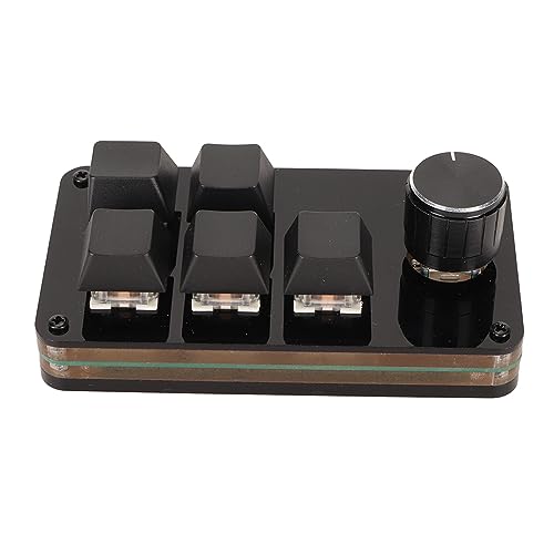 Elprico Kabelgebundene USB-Tastatur, 5 Tasten, 1 Knopf, Blauer Schalter, Mechanisch, Hot-Swap-fähig, für Media Games Office von Elprico