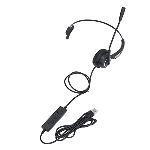 Elprico Kabelgebundenes Headset mit Geräuschunterdrückung, Kabelgebundenes USB-Büro-Headset, Kundendienst-Kopfhörer, Call-Center-Kopfhörer für Telemarketing Im Büro von Elprico