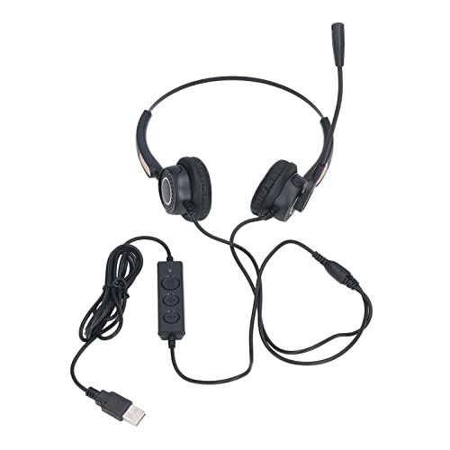 Elprico Kabelgebundenes Headset mit Rauschunterdrückung, USB-Computer-Headset, Einstellbare Lautstärkeregelung, Telefon-Headset für Online-Unterricht von Elprico