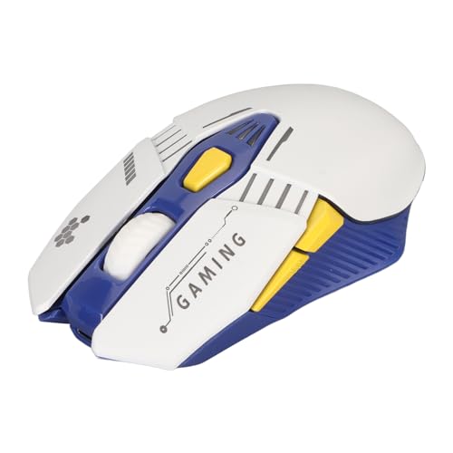 Elprico Kabellose Gaming-Maus, Wiederaufladbare Gaming-Maus mit 4 Einstellbaren DPI und RGB-Hintergrundbeleuchtung, Ergonomische Computermaus für die Arbeit (White) von Elprico