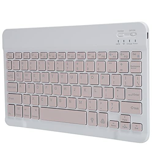 Elprico Kabellose Tastatur,2,4 G Kabellose, Ultradünne Kabellose Bluetooth-Tastatur mit Hintergrundbeleuchtung für Tablet-Telefone und Desktop-Computer(Rosa) von Elprico