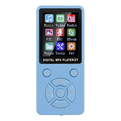 Elprico MP3-Player/MP4-Player, 1,8-Zoll-FM-Radio-Multifunktions-Trinkspieler 8G Bluetooth-Unterstützung 32G-Speicherkarte Taktikschaltflächen mit acht Diagrammen(Blau) von Elprico