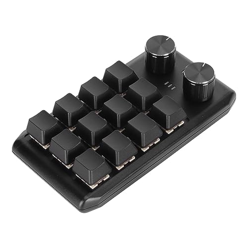 Elprico Mechanische Gaming-Tastatur mit 12 Tasten, Individuelle -Tastatur mit Taste und Bildschirm, Kopieren und Einfügen, Rote Schalter-Programmiermakro-Tastatur (Drahtloses BT von Elprico
