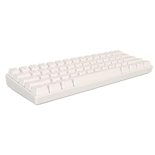 Elprico Mechanische Gaming-Tastatur mit 61 Tasten und LED-Hintergrundbeleuchtung, PC-Gaming-Tastatur für Windows-PC-Laptop (Roter Schalter mit weißer Oberfläche) von Elprico