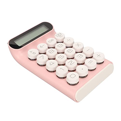 Elprico Mechanischer Schaltrechner, Taschenrechner, 10-stelliges Großes LCD-Display, Blauer Taschenrechner mit Großen Tasten für Büro, Schule, Geschäftliche Nutzung, Automatischer (Rosa) von Elprico