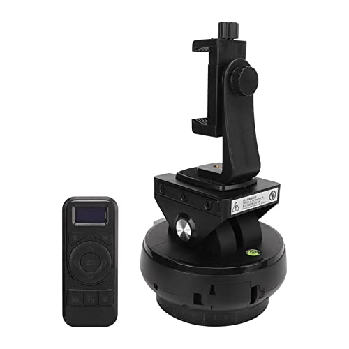 Elprico Motorisierter Schwenk-Neigekopf, 2,4 G Fernbedienung Schwenk-Neige-Motorisierter Panoramakopf für Handykamera, Schwarz, Bodenmontage, Handy, Kamera, Spiegelreflexkamera, 3,5 mm und Type C von Elprico