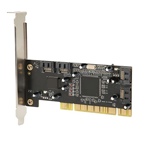 Elprico PCI SATA Controller Card, PCI to 4 Port SATA Card 4 Independent Serial SATA Channels 1.5 Gbps Transfer PCI SATA Converter for Desktop Computer HDD SSD von Elprico