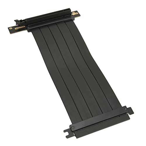 Elprico PCIe 4.0 X16 Riser-Kabel, Flexibles 90-Grad-Hochgeschwindigkeits-GPU-Riser-Kabel Im Rechten Winkel, PCIE-Port-GPU-Grafikkarten-Verlängerungskabel (20 cm) von Elprico