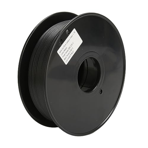 Elprico PLA-Carbonfaser-Filament 1,75 Mm, Hohe Festigkeit und Steifigkeit, Hervorragende Betthaftung, Matte Oberflächen, 50 Mm/s Geschwindigkeit, kein Verheddern, Schwarz von Elprico