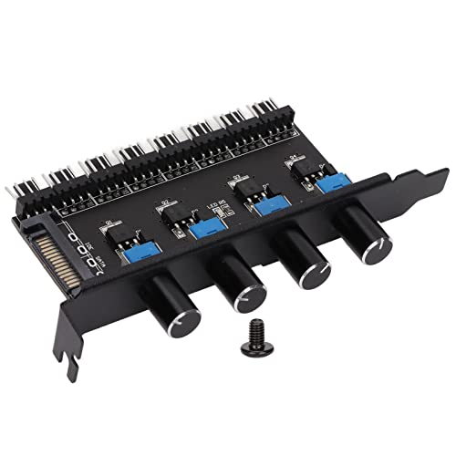 Elprico PWM-Lüfter-Hub, 8-Kanal-PC-Lüfter-Hub, PC-4-Knopf-Gehäuselüfter-Geschwindigkeitsregler, PC-Lüfter-Splitter-Adapter für CPU-Gehäuse, HDD, VGA-Wasserkühlung von Elprico