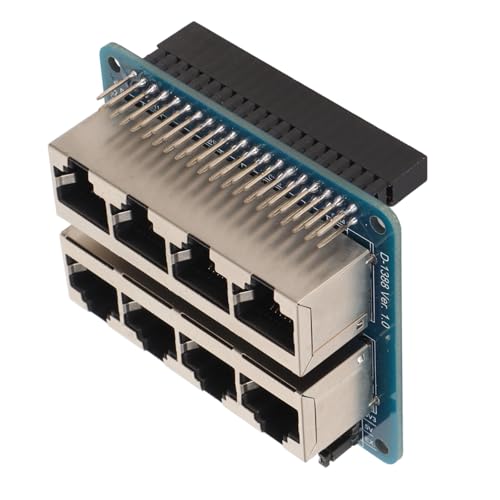 Elprico Professionelles GPIO-Board für RPi – 8 RJ45-Ports – Hohe Kompatibilität, Praktische Anschlüsse – Flexible Stromversorgung – GPIO-Pin-Anschluss – Erweiterungs-Pin-Design von Elprico