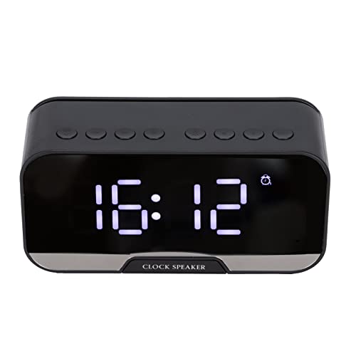 Elprico Radiowecker, D-88 Multifunktionaler Bluetooth-Wecker mit Lautsprecher, Lautsprecher mit Zwei Weckerfunktionen für Schlafzimmer, Büro(Schwarz) von Elprico