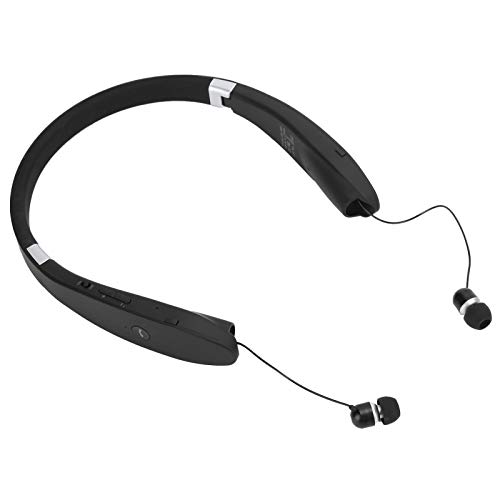 Elprico SX 991 Faltbares Bluetooth-Headset, Power Display, Kabelloses Nackenbügel-Headset mit Einziehbaren Ohrhörern, Stereo-Ohrhörer mit Mikrofon, Zum Laufen, Fahren von Elprico