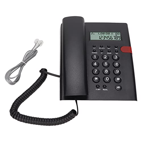 Elprico Schnurgebundenes Desktop-Telefon für zu Hause, K010A-1 Schnurgebundenes Telefon mit Anrufer-ID-Funktion, Freisprechfunktion, Desktop-Festnetztelefon für Home Office Hotel(Schwarz) von Elprico