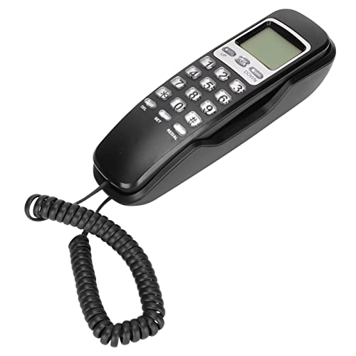 Elprico Schnurgebundenes Telefon, Kabelgebundenes Telefon mit LCD-Display, Unterstützt die REDLAL-Funktion, Kabelgebundenes Festnetztelefon für das Home Office(Schwarz) von Elprico