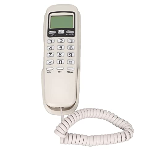 Elprico Schnurgebundenes Telefon, Kabelgebundenes Telefon mit LCD-Display, Unterstützt die REDLAL-Funktion, Kabelgebundenes Festnetztelefon für das Home Office(Weiß) von Elprico