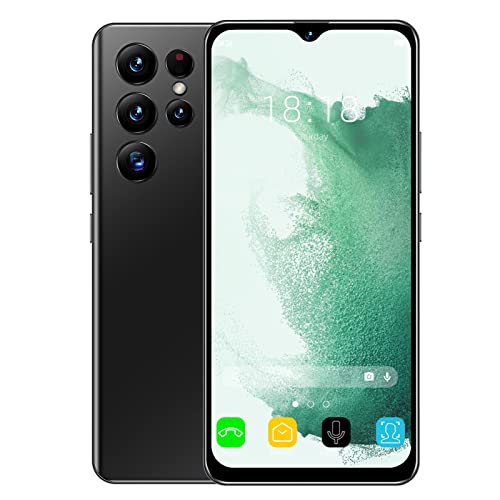 Elprico Smartphone ohne Vertrag, S22 7.3 Zoll Smartphone mit HD Bildschirm, 4GB RAM 64GB ROM, Dual SIM Dual Standby, 5 MP + 8 MP Kamera, 4500 MAh, Android 12(Schwarz) von Elprico