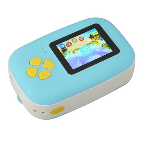 Elprico Sofortbildkamera für Kinder, Dual-16-Megapixel-Kamera, USB-Aufladung, 1080P-Videoaufzeichnung, Kinderkamera mit Papierrollen-Umhängeband von Elprico